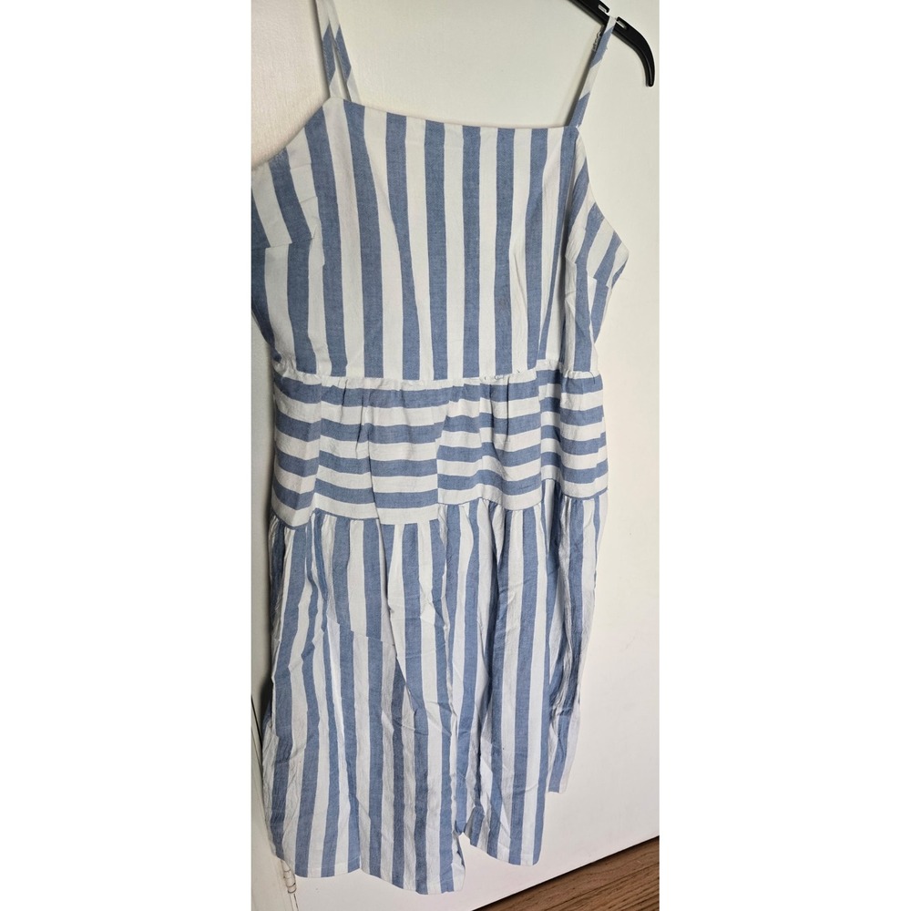 Universal Thread Blue White Striped Tiered Midi Dress‎ Smocked Back XL NWT - Picture 2 of 9